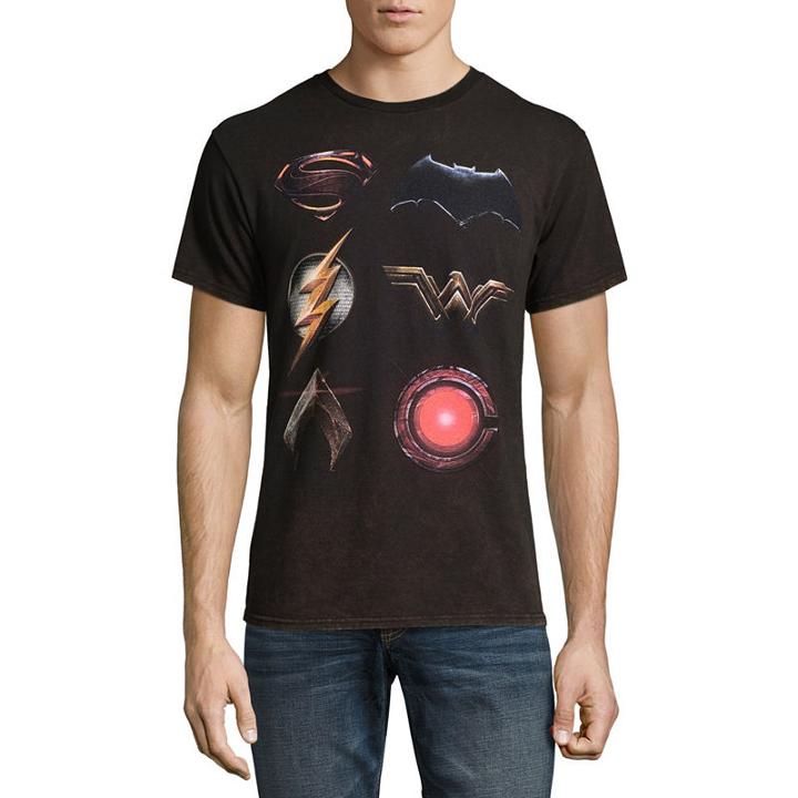 Justice League Shield Montage Graphic Tee