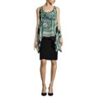 Sl Fashions Sleeveless Paisley Popover Sheath Dress