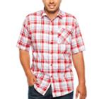 Ecko Unltd Ecko Short Sleeve Plaid Button-front Shirt-big And Tall