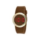 Tko Orlogi Womens Crystal-accent Brown Silicone Strap Touch Digital Sport Watch