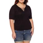 Arizona Lace Up Tee-juniors Plus