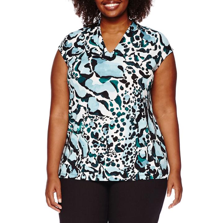 Liz Claiborne Sleeveless Deep V-neck Top - Plus
