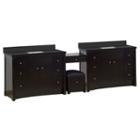 116.45-in. W Floor Mount Distressed Antique Walnutvanity Set For 1 Hole Drilling Black Galaxy Top Biscuit Um Sink
