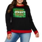 Bah Hum Bug Reversible Sequin Sweater-juniors Plu