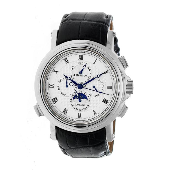 Heritor Kingsley Mens Black Strap Watch-herhr4801