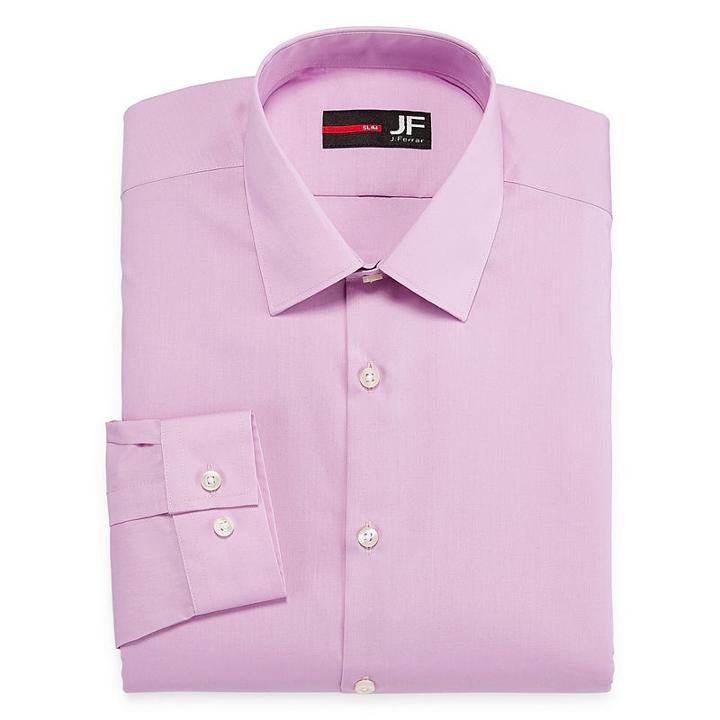 Jf J.ferrar Easy-care Solid Long Sleeve Woven Dress Shirt - Big And Tall