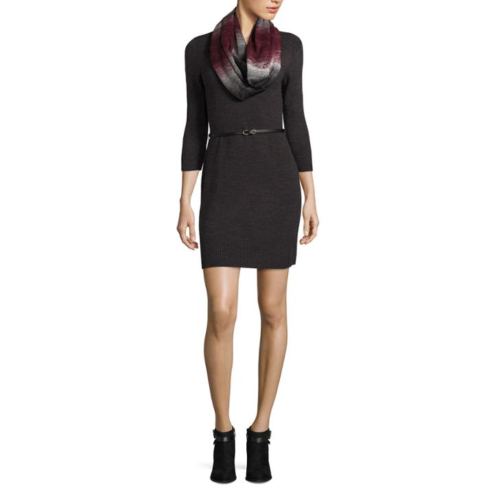 By & By Lace Elbow Sleeve Sweater Dress-juniors