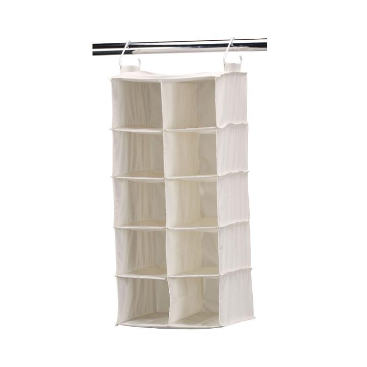 Household Essentials Canvas 10-pocket Double-wide Hanging Shoe Organizer