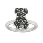 Personally Stackable Marcasite Sterling Silver Dog Ring