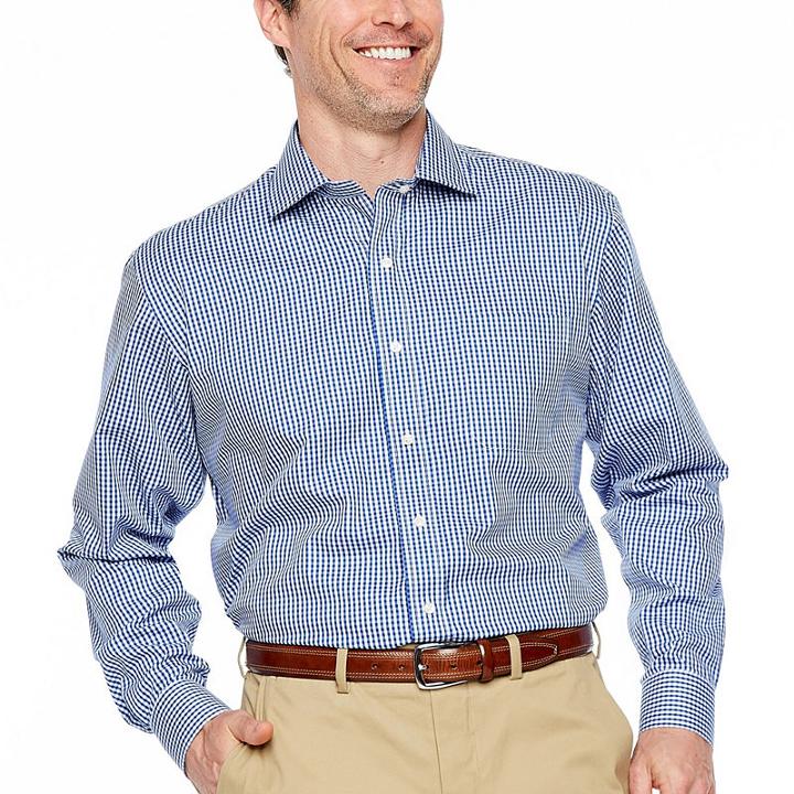 Magnaclick Long Sleeve Checked Button-front Shirt
