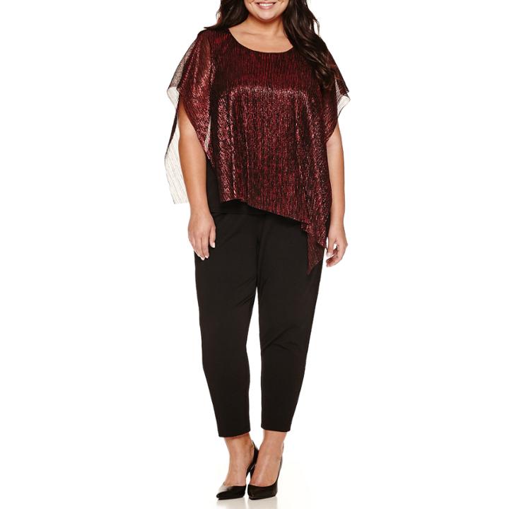 Alyx Short Sleeve Textured Metallic Blouse-plus