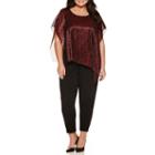 Alyx Short Sleeve Textured Metallic Blouse-plus
