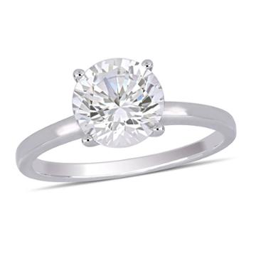 Modern Bride Gemstone Womens Lab Created Sapphire White Solitaire Ring
