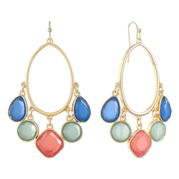 Liz Claiborne Multi Color 70mm Hoop Earrings