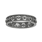 Personally Stackable Black Sterling Silver Fleur-de-lis Ring