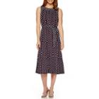 Perceptions Sleeveless Polka Dot A-line Dress