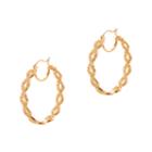 Cz By Kenneth Jay Lane Rose Gold-tone Infinity Hoop Earrings