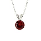 Lab-created Round Ruby 10k White Gold Pendant Necklace