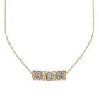 14k Tri-tone Gold Textured Rondelle Bead Pendant Necklace