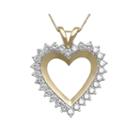1 Ct. T.w. Diamond 10k Yellow Gold Heart Pendant Necklace