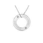 Personalized Sterling Silver 29mm Circle Couple's Name Pendant Necklace