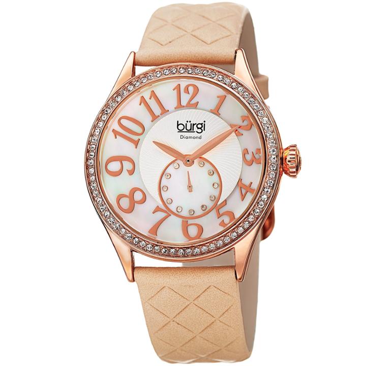 Burgi Womens Gold Tone Strap Watch-b-141nu