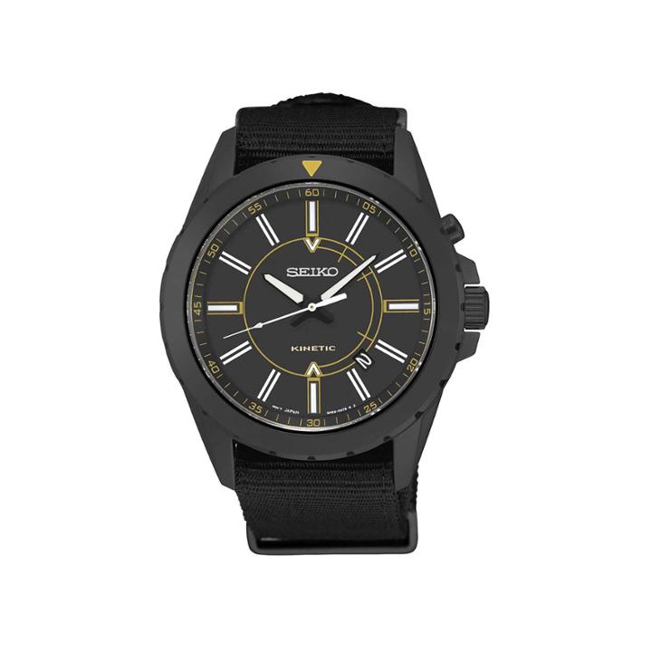 Seiko Mens Black Strap Watch-ska705