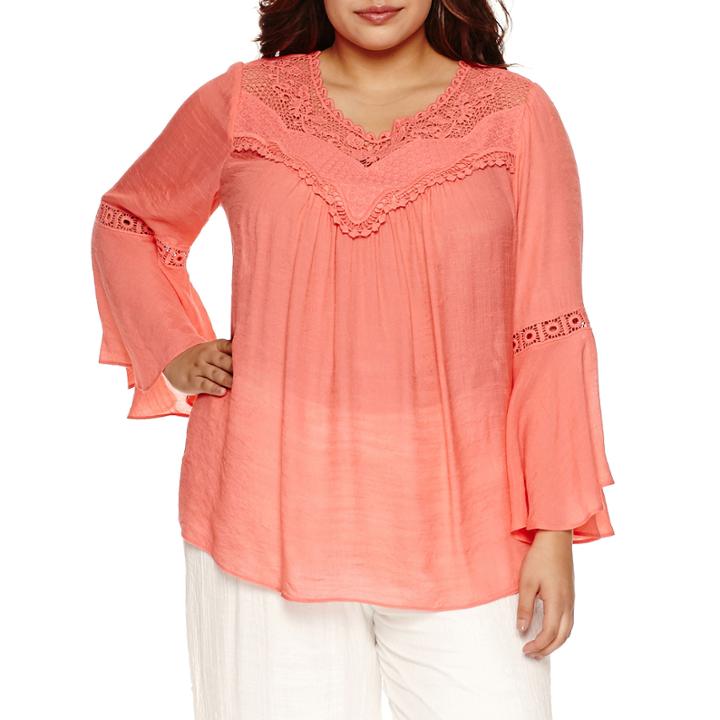 Alyx 3/4 Bell Sleeve Peasant Top-plus