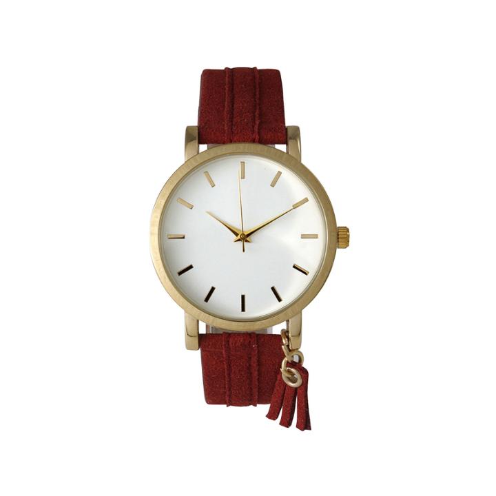 Olivia Pratt Tassle Charm Womens Red Strap Watch-15984