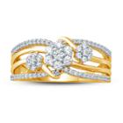Womens 1/2 Ct. T.w. Genuine White Diamond 10k Gold Cluster Ring