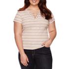 Arizona Short-sleeve Lace-up Tee - Juniors Plus