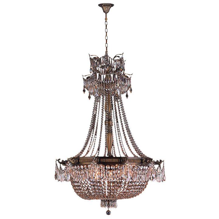 Winchester Collection 12 Light Antique Bronze Finish And Clear Crystal Chandelier