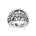 Inspired Moments&trade; Sterling Silver Scroll Cross Ring