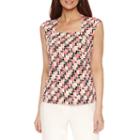 Black Label By Evan-picone Sleeveless Square Neck Jersey Blouse
