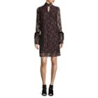 Libby Edelman Long Sleeve Printed Lace Dress