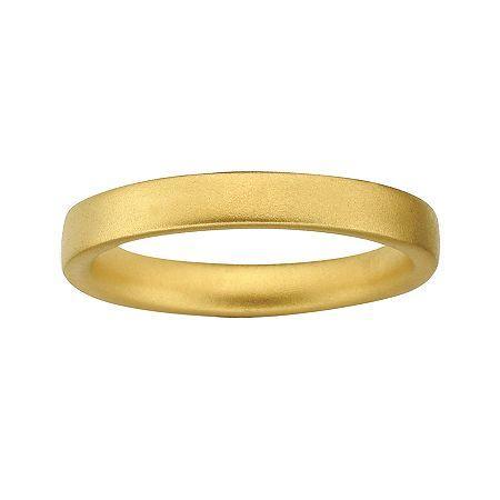 Personally Stackable 18k Yellow Gold Over Sterling Silver 3.5mm Satin Ring