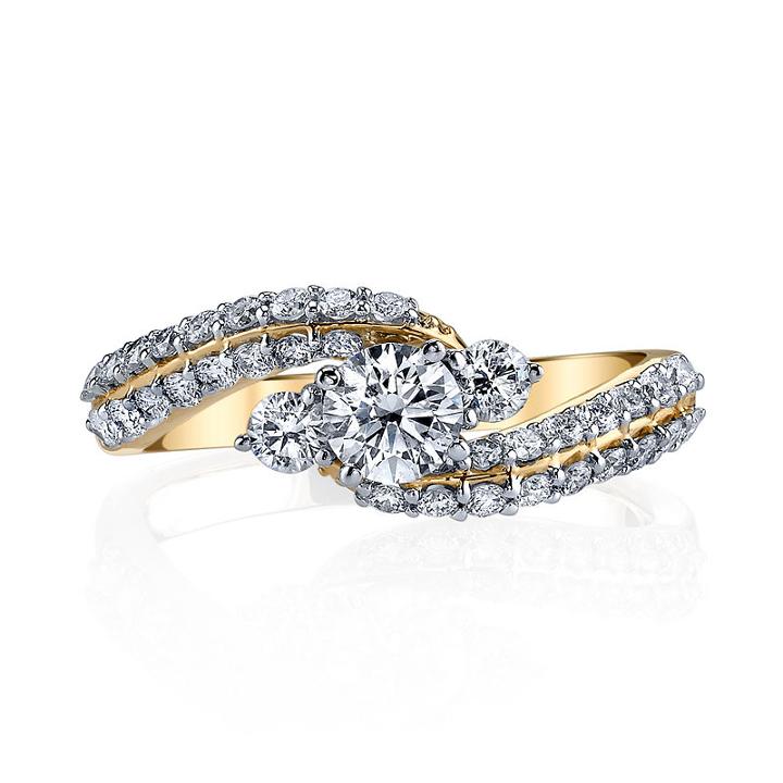Sirena Womens 1 Ct. T.w. Round White Diamond 14k Gold Engagement Ring