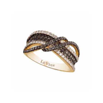 Le Vian Grand Sample Sale Featuring 1/3ct Of Vanilla Diamonds And 3/4ct Of Chocolate Diamonds Set In 14k Honey Gold Chocolatier Ring