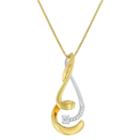 Womens 1/10 Ct. T.w. White Diamond 10k Two Tone Gold Pendant Necklace