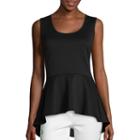 Bisou Bisou Sleeveless High-low Cross-back Peplum Top