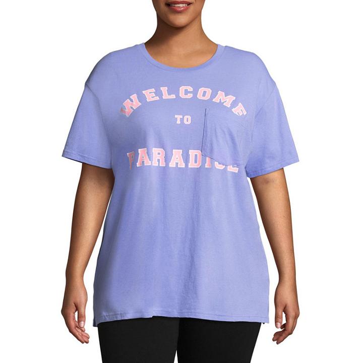 Flirtitude Welcome To Paradise Oversized Tee - Juniors Plus