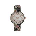Olivia Pratt Womens Black Pink Roses Floral Expansion Band Watch 25975black Pink Roses