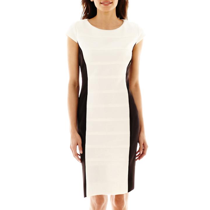 Studio 1 Cap-sleeve Horizontal-seam Dress - Petite