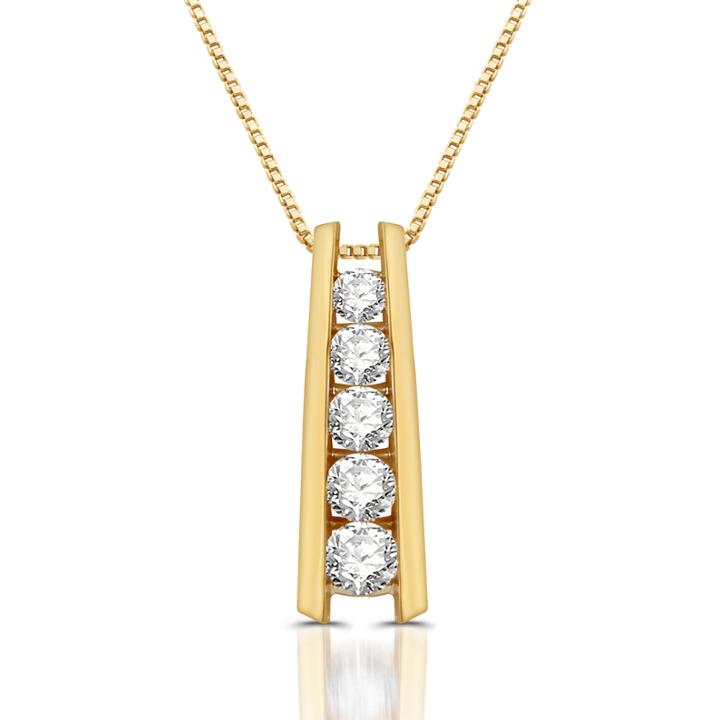 Womens 1 1/3 Ct. T.w. White Diamond 10k Gold Pendant Necklace