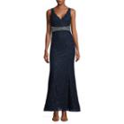 My Michelle Sleeveless Beaded Fitted Gown-juniors