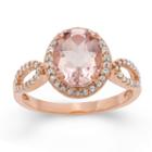 Womens Morganite Pink 14k Rose Gold Over Silver Cocktail Ring