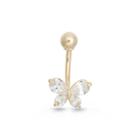 10k Yellow Gold Cubic Zirconia Butterfly Belly Ring
