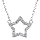 Diamonart Not Applicable Womens 1/2 Ct. T.w. White Cubic Zirconia Sterling Silver Pendant Necklace