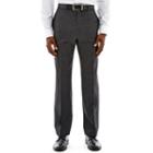 Claiborne Charcoal Herringbone Flat-front Suit Pants