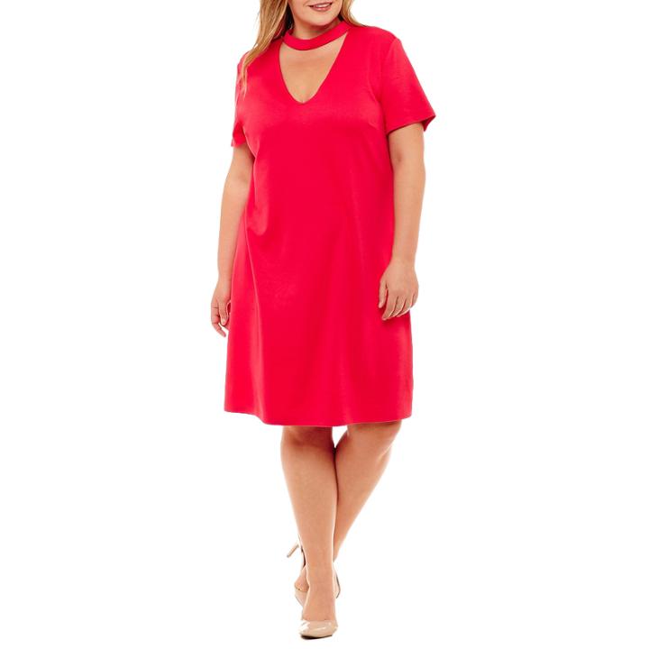 Distinctive Collections Short Sleeve Sheath Dress-plus